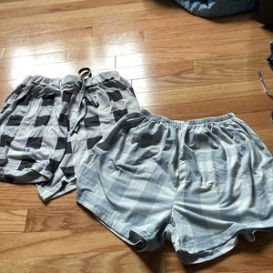 Grey and black plaid shorts